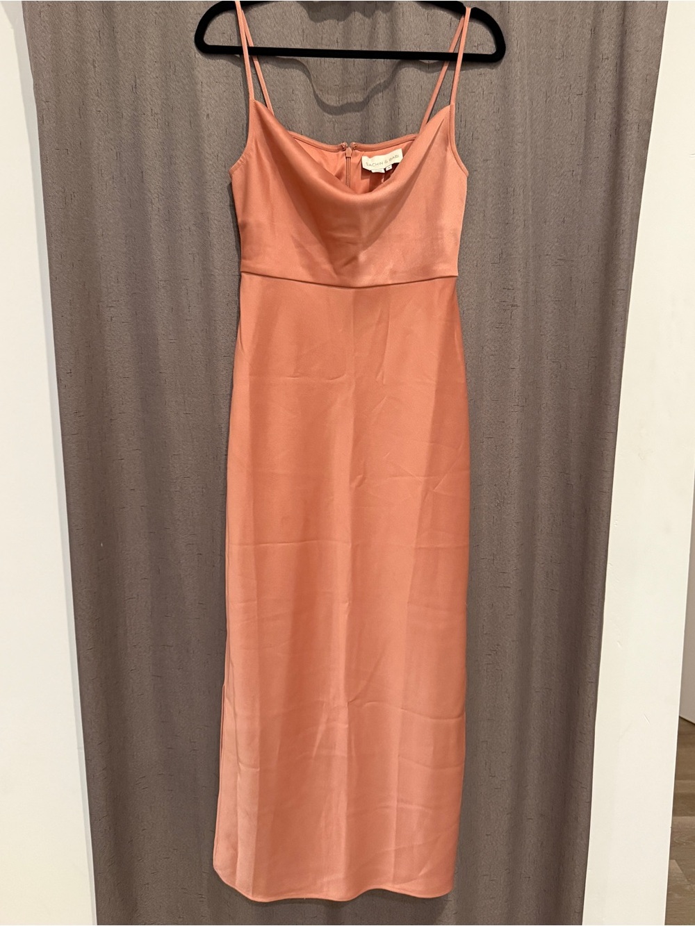 Sachin + Babi Peach Slip Maxi Dress with Cowl Neckline
